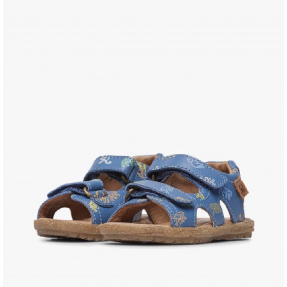 NWT NATURINO SKY Leather sandals Blue with Animals Print - Picture 2 of 15